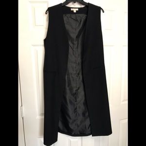 Long open vest, Cato, size small black